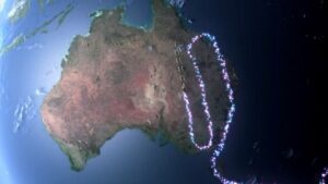 Santa sleigh over Australia